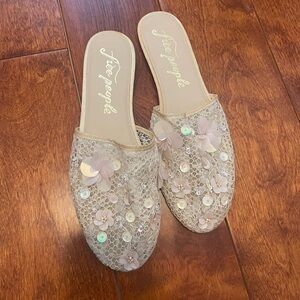NWOT Free People Mesh Slides